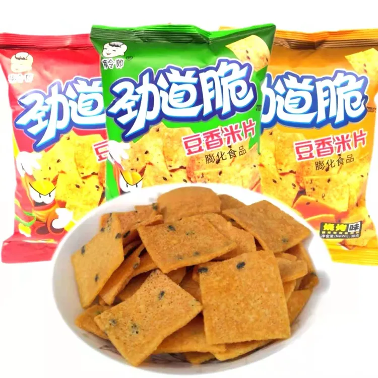 福令郎劲道脆豆香米片34g*10包经典怀旧休闲网红锅巴零食多口味