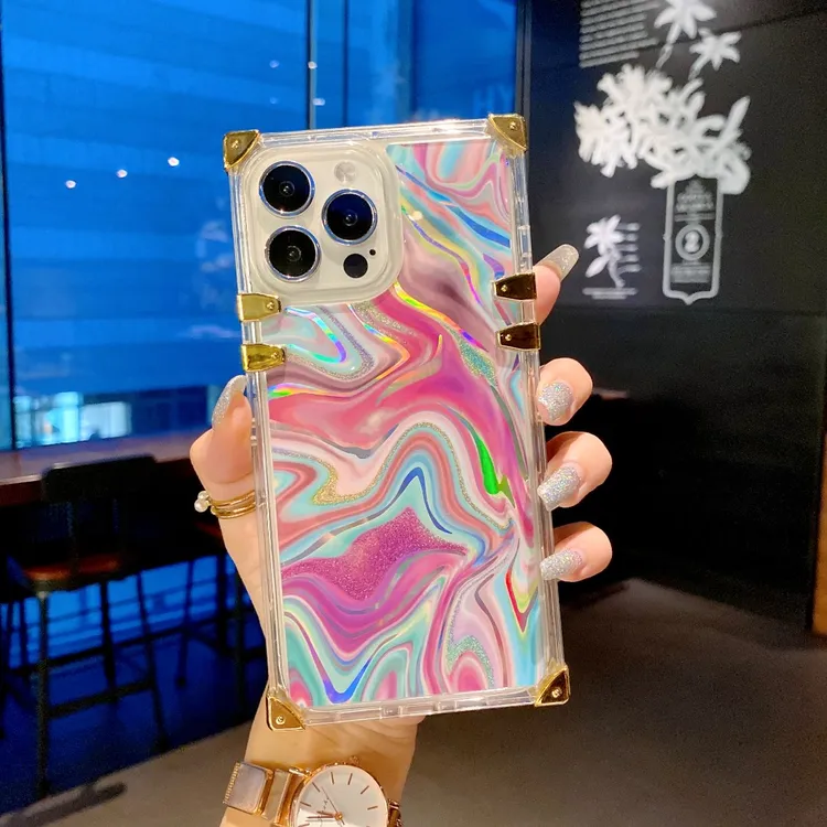 苹果12系列水彩镭线手机壳iphone12promax炫酷手机壳