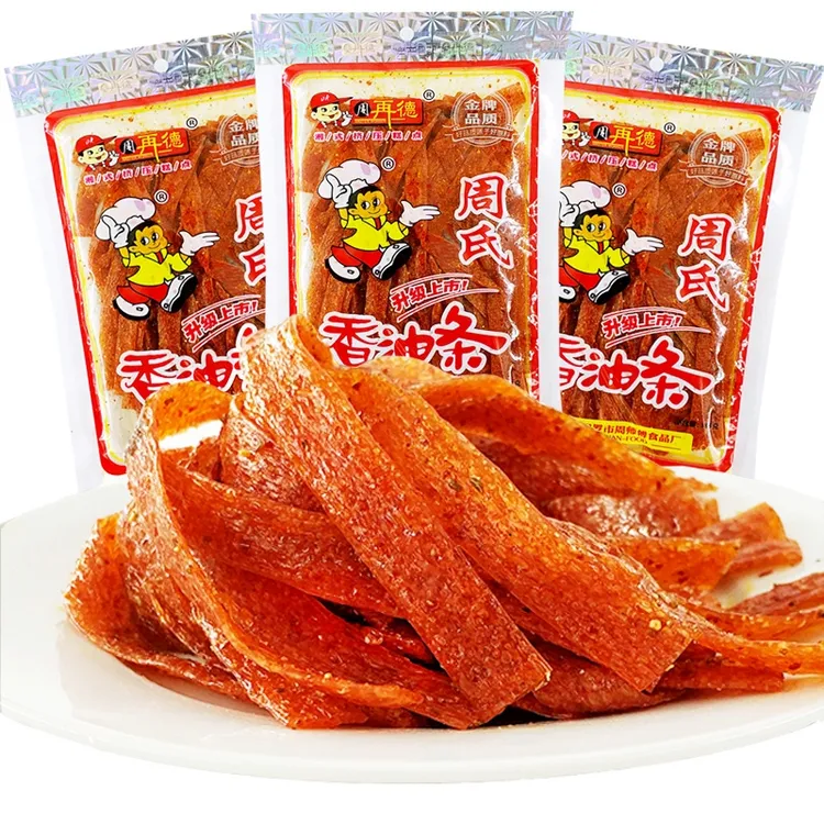 湖南特产汨罗周再德周氏香油条辣条 儿时怀旧麻辣片休闲零食148克