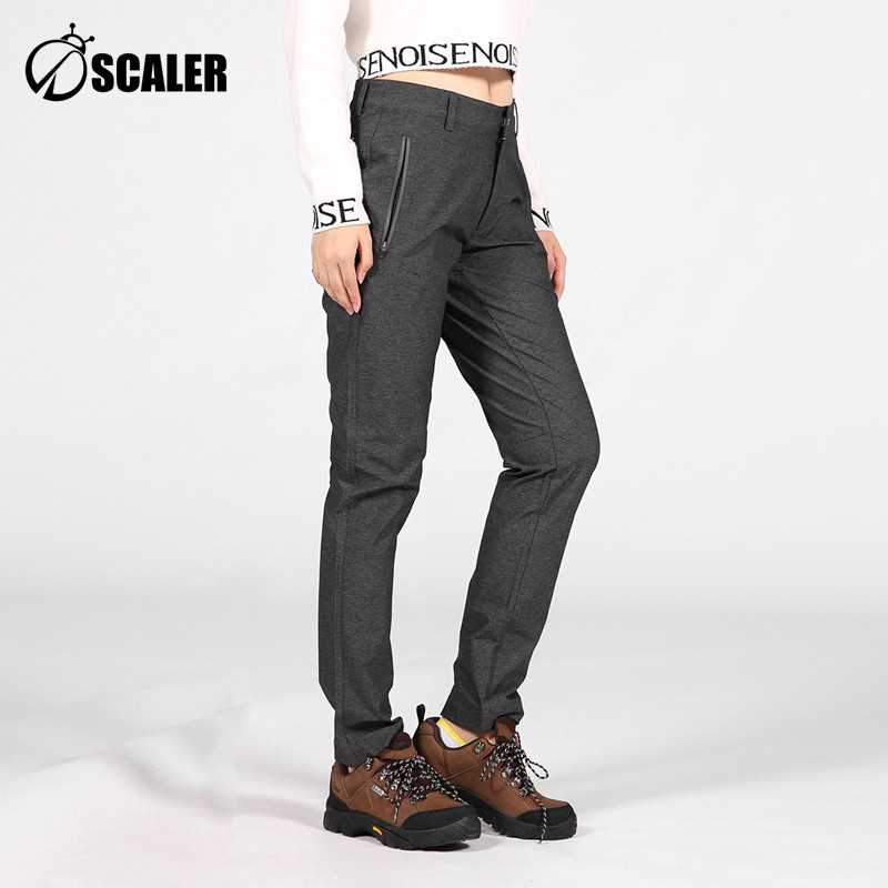 SCALER/思凯乐春夏男女花纱弹力裤长裤休闲裤F8130971&F8030972