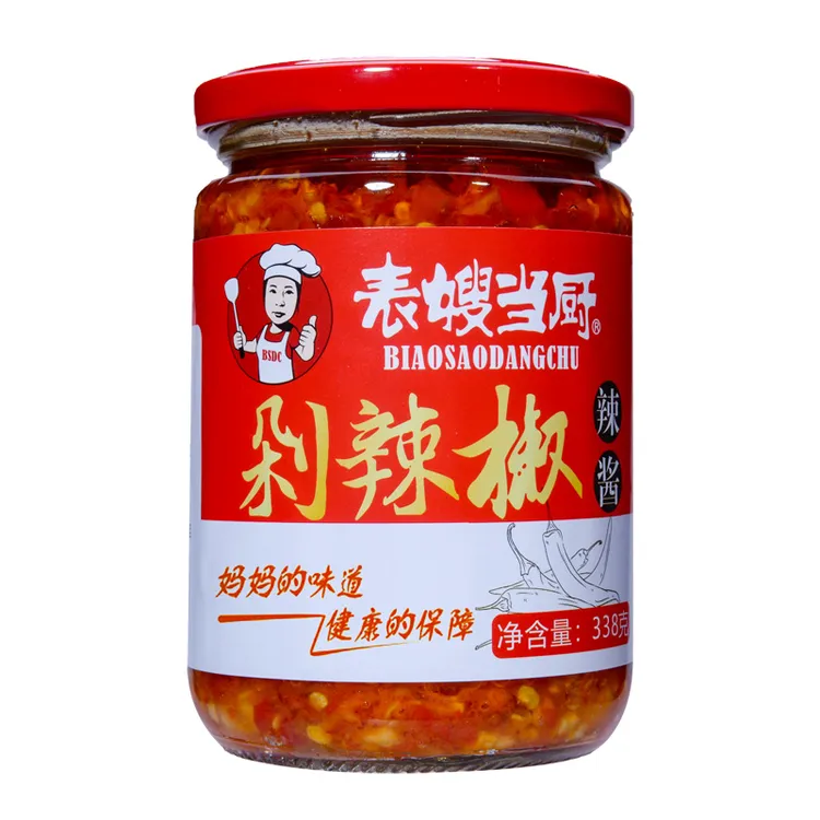 【表嫂当厨】江西农家特产一瓶338g中辣腌制香辣罐装豆瓣酱红辣椒