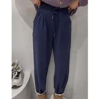韩版加绒加厚休闲运动裤女2024年冬季新款宽松显瘦大码卫裤百搭
