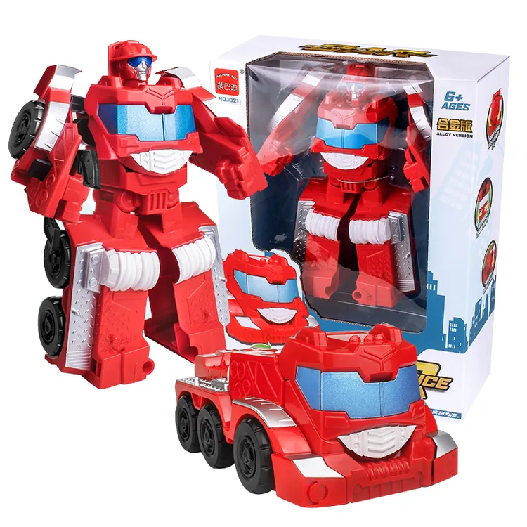 蒙巴迪变形玩具车消防汽车人男孩玩具礼物变形机器人擎天玩具战士