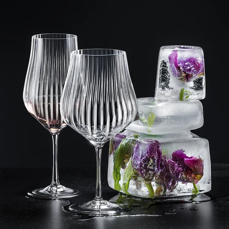 莱克斯捷克进口家用郁金香波纹创意个性葡萄酒杯无铅水晶红酒杯
