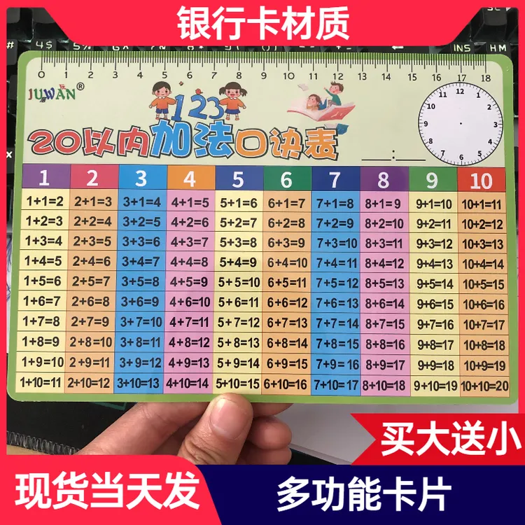 加减法口诀表20以内加法减法口算卡二十以内小学生10以内分解卡片