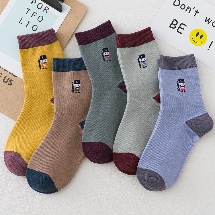 男童袜春秋冬厚男孩棉袜中筒学生卡通袜子儿童中大童3-5-7-9-12岁