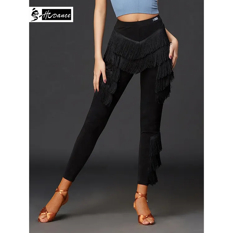 皇朝拉丁舞裤新款练功服舞服表演服流苏裤子专业下装打底裤A2126