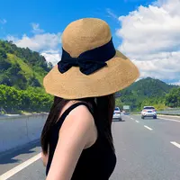 朵澜 草帽女孙俪同款可折叠防晒帽子夏天沙滩遮阳太阳帽时尚百搭