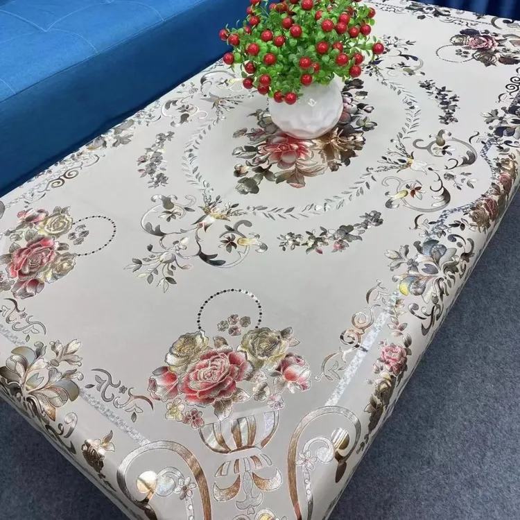 防水防油茶几餐桌布【长1.5米，宽90厘米】国色天香款家用免洗长方形