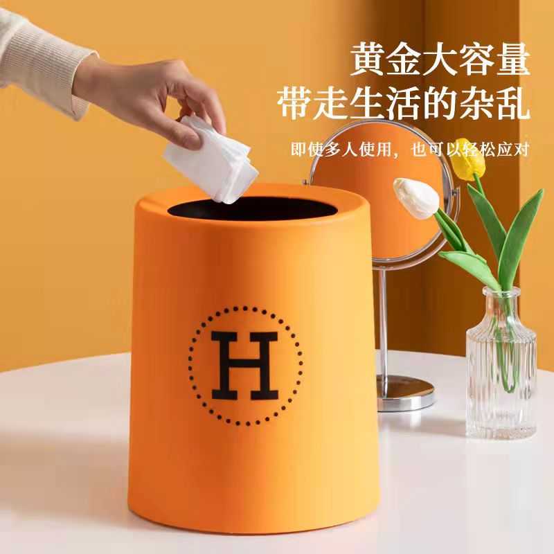 【冰冰专属】加厚双层创意垃圾桶厨房卧室客厅大号圆形家用防臭
