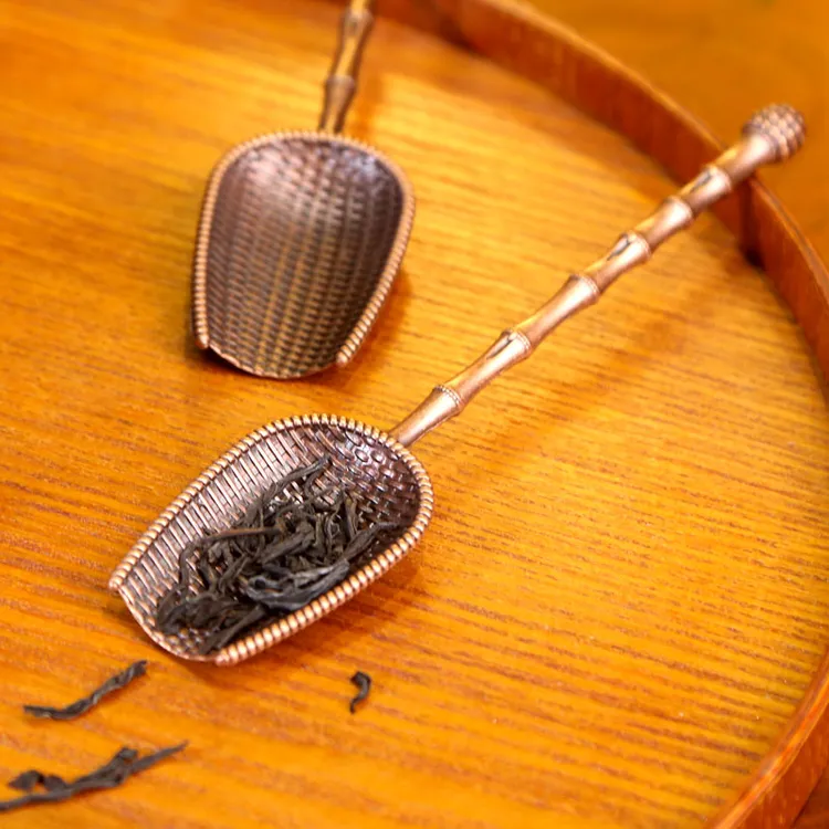 禅意茶具茶匙取茶器茶叶勺子茶则茶铲黑檀茶勺茶铲量勺茶道创意