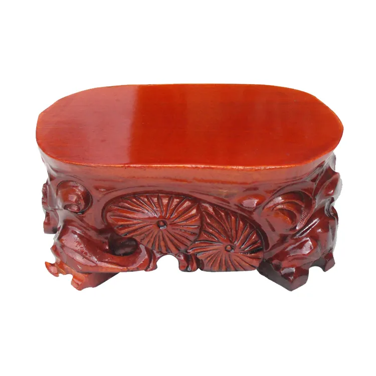 a708-31-20长方椭圆雕松31-20-12.5cm实木奇石底座石头木底座