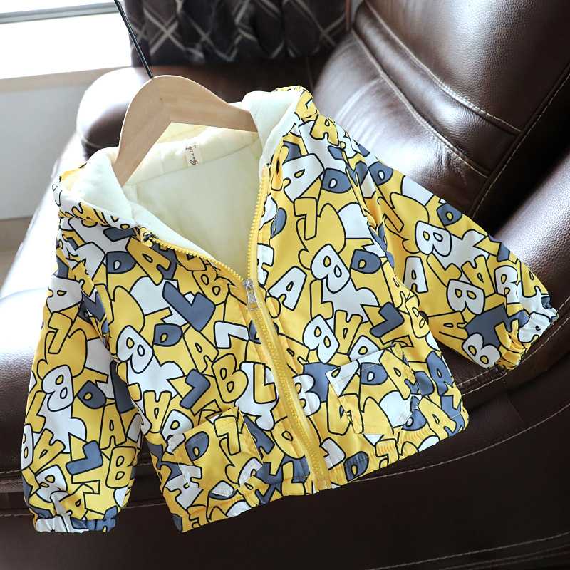 2022新款宝宝秋冬加绒加厚外套婴儿保暖衣服小童风衣外出服1462