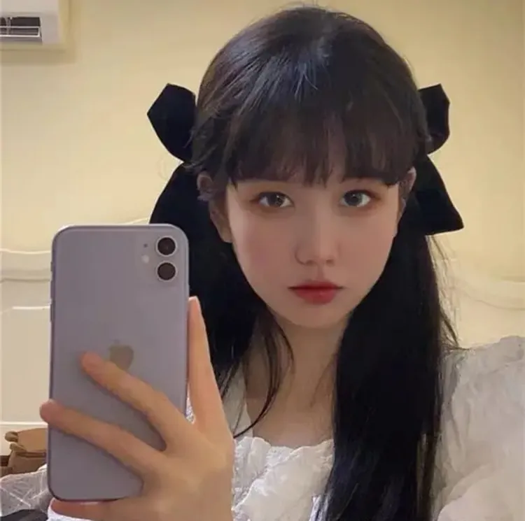 丝绒蝴蝶结发夹边夹4件套碎发卡子（2个半片式/2个整片式）