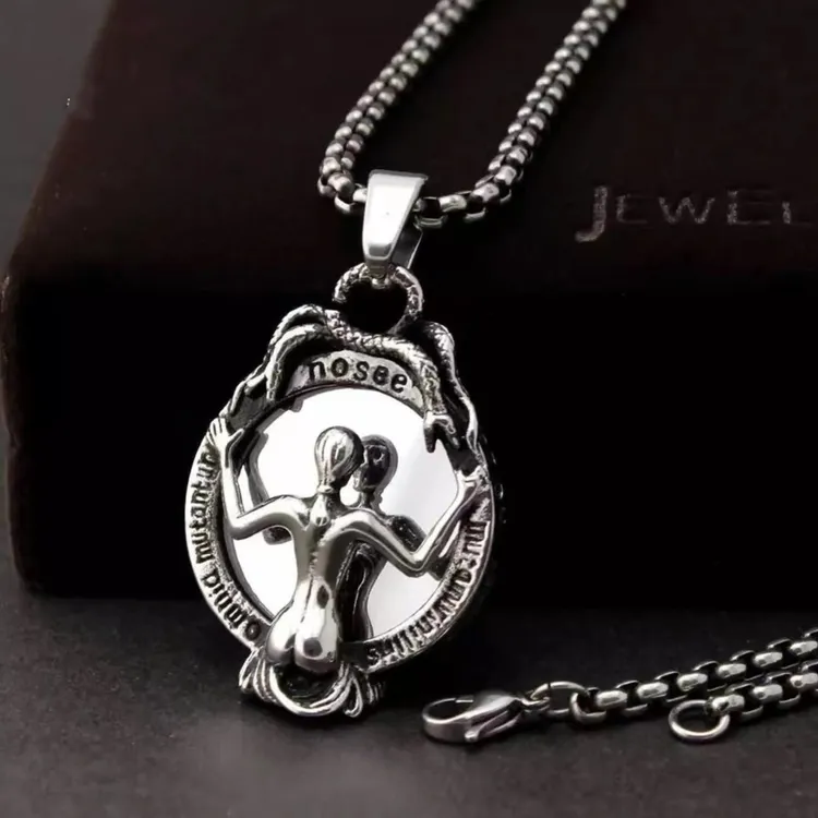 钛钢项链 镜中之我毛衣链新款项链男女in嘻哈潮欧美冷淡风配饰