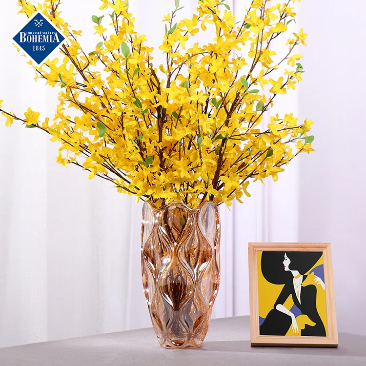 莱克斯捷克进口水晶格调花瓶摆件圆润客厅卧室适用餐厅奢华摆件