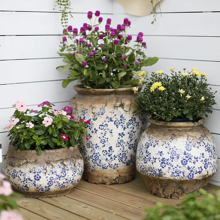 花中园青花花盆园艺特大号室外中式陶瓷特大口径庭院多肉粗陶创意