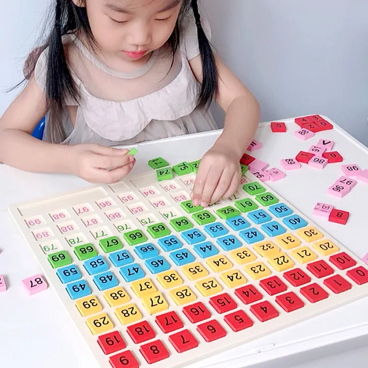 儿童数学教具百数板加减法学具盒小学一年级1到100数字板益智玩具