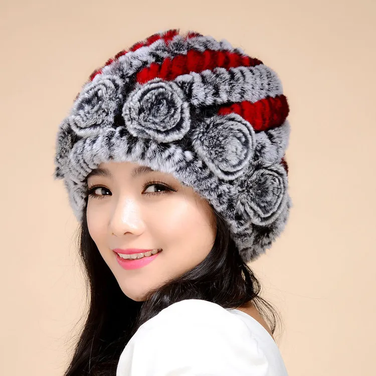 帽子冬季女士新款百搭獭兔毛时尚加厚秋冬护耳妈妈皮草中老年保暖