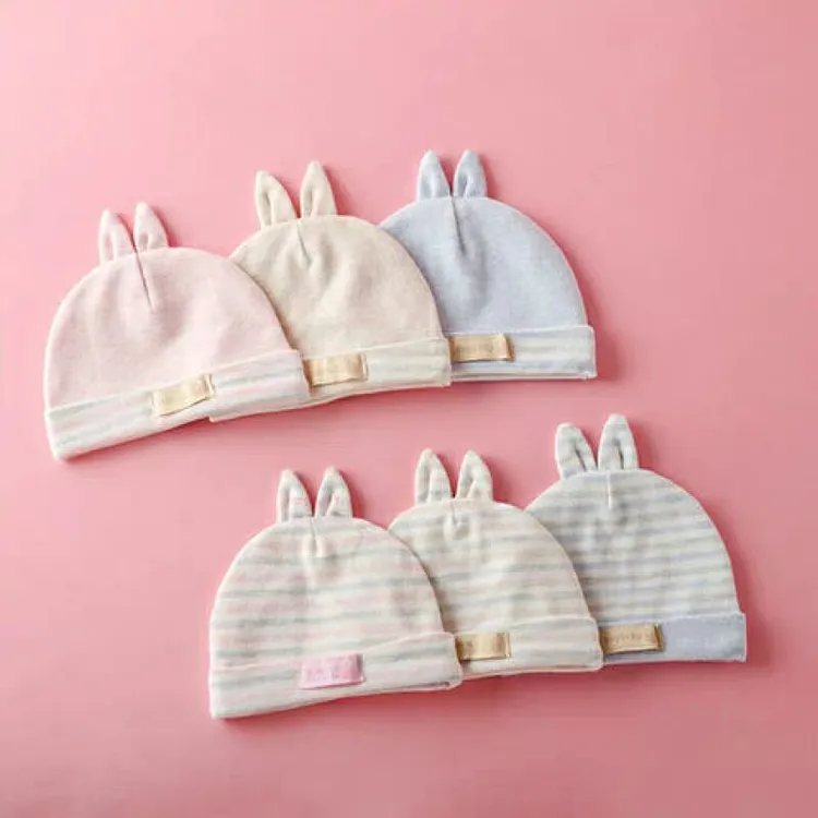 婴儿帽子单层纯棉不勒宝宝胎帽春秋冬天新生儿0-3个2月薄款睡觉帽
