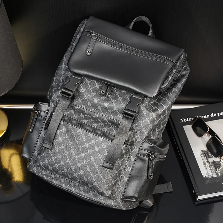 升级版男士双肩包休闲时尚背包 韩版街头男包书包大容量电脑背包