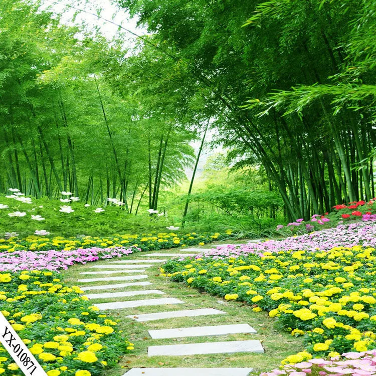 用yy直播背景墙视频直播间主播3d山水田园外景快手网红背景布029