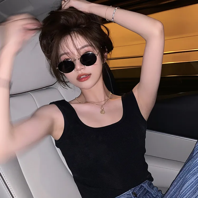 网红街拍金属墨镜女复古小脸款防晒防紫外线高级感偏光太阳眼镜