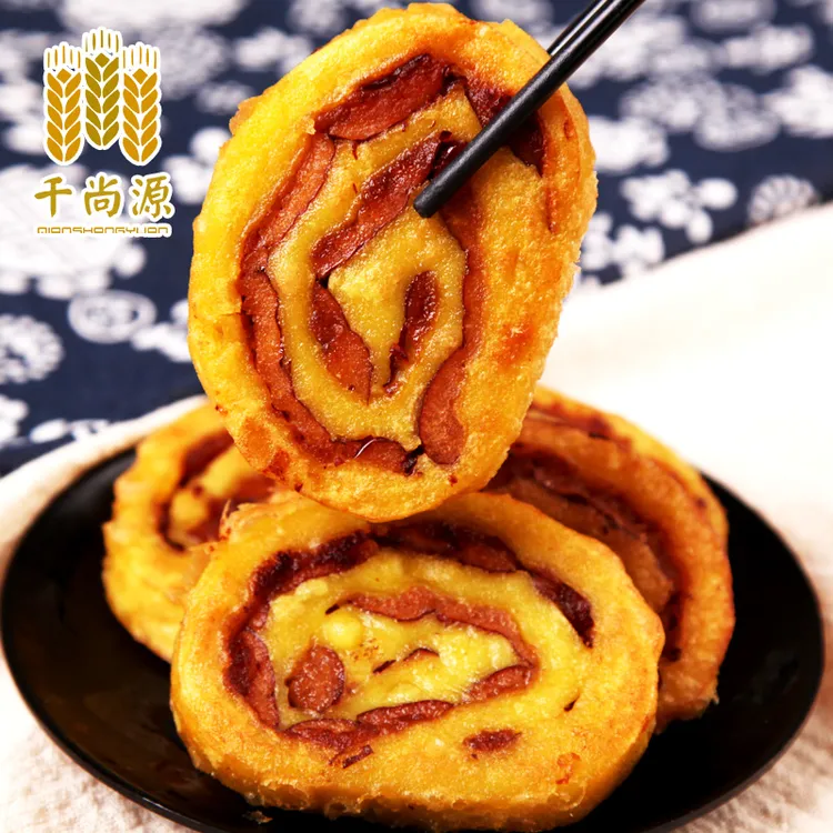 老味道黄米面糕糍粑油炸糕切糯米粗粮特产软糯枣卷枣云糕500G美味