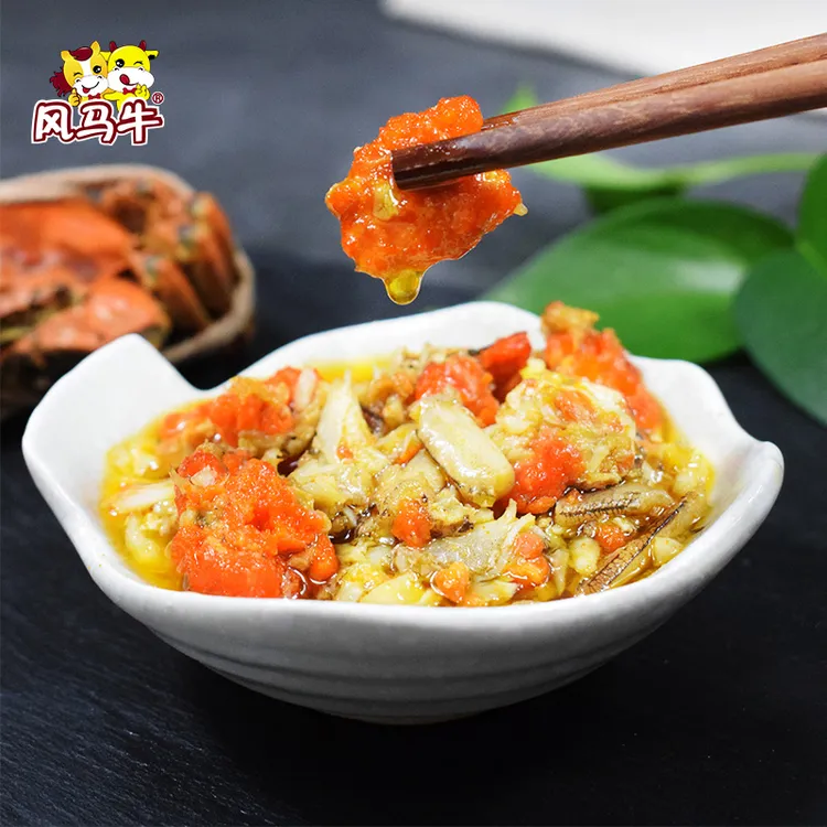 风马牛蟹黄酱鲜活螃蟹人工拆蟹肉蟹粉油拌饭拌面家庭饭店餐饮做菜