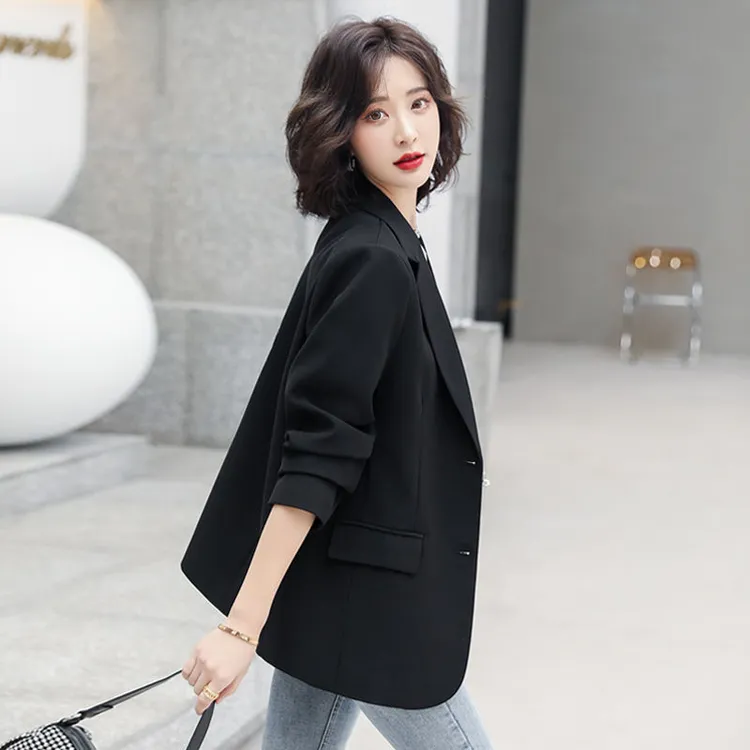 西装外套女百搭春秋韩版小西装小个子女款白色气质休闲西服洋气