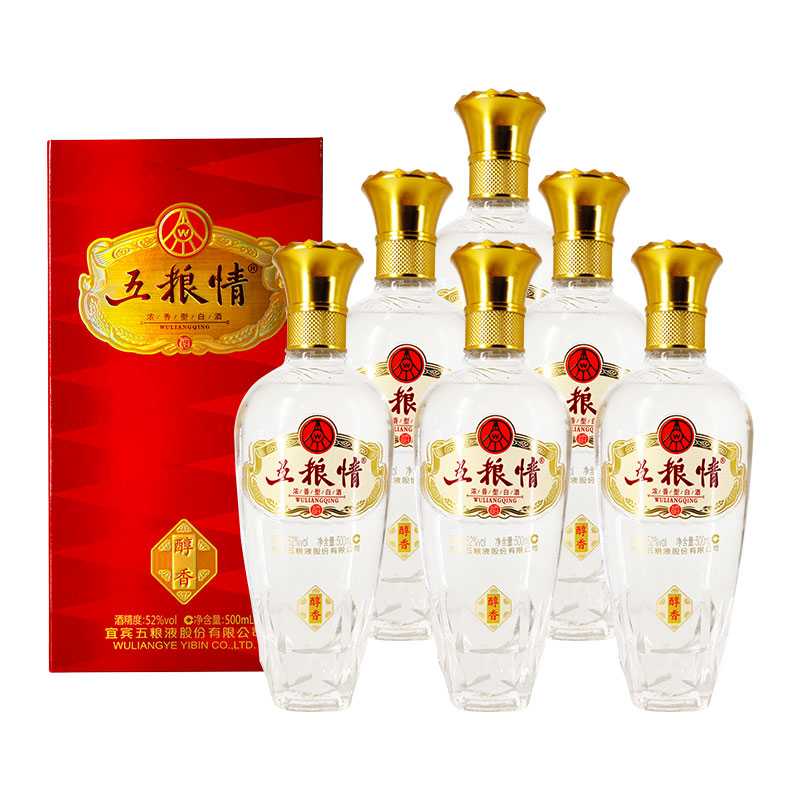 五粮液52度浓香型优级酒 五粮情醇香礼盒装52度500mL*6瓶