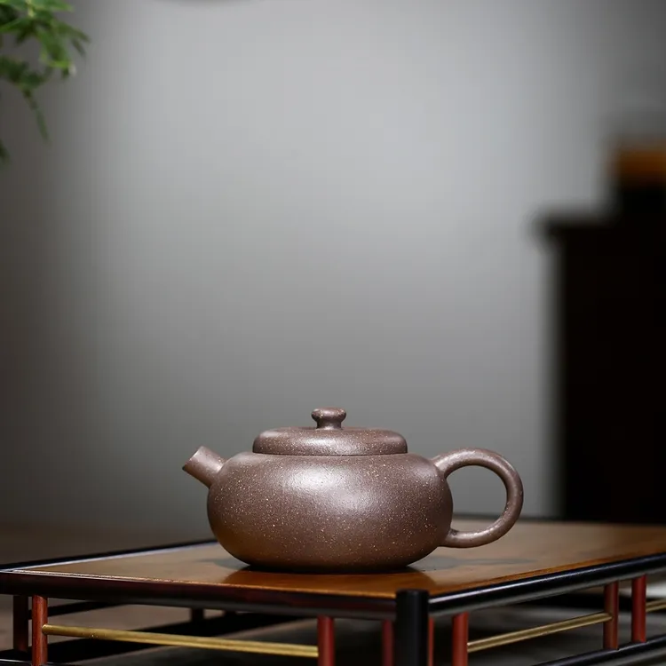 （掌柜家制作）微微瑕宜兴紫砂壶大口壶原矿陈腐老青灰170毫升左右