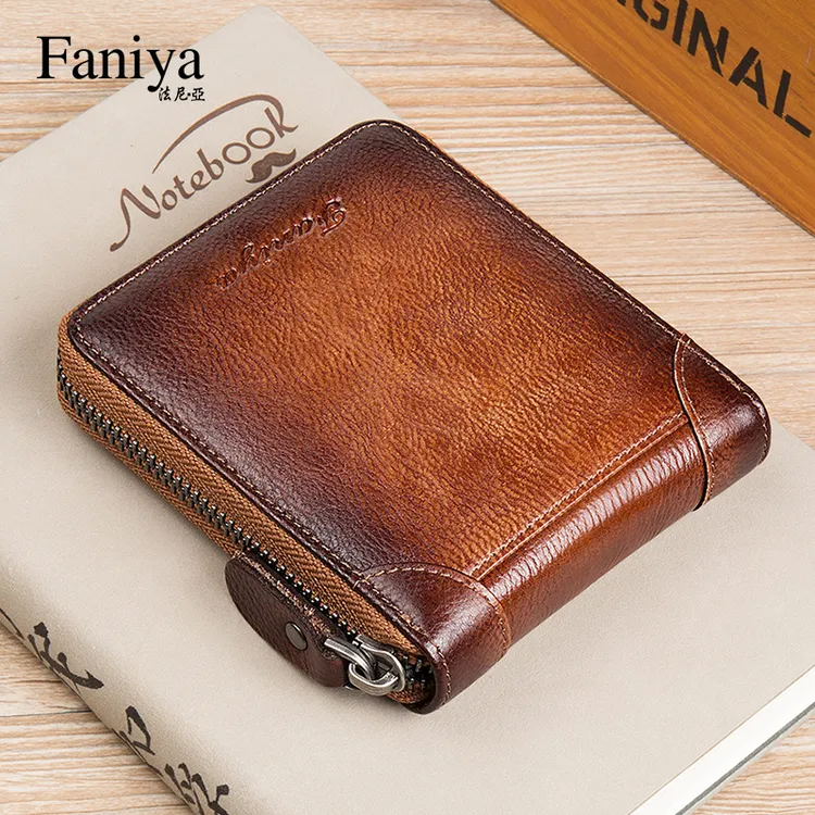 钱包男士真皮2025新款皮夹短款头层牛皮高档多功能男式防盗刷钱夹