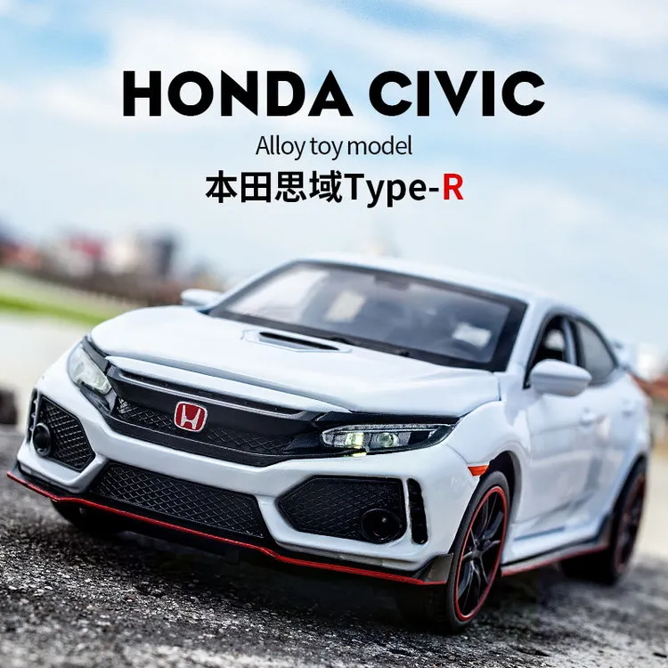 本田十代思域三厢版六开门合金车模声光金属玩具仿真汽车模型摆件