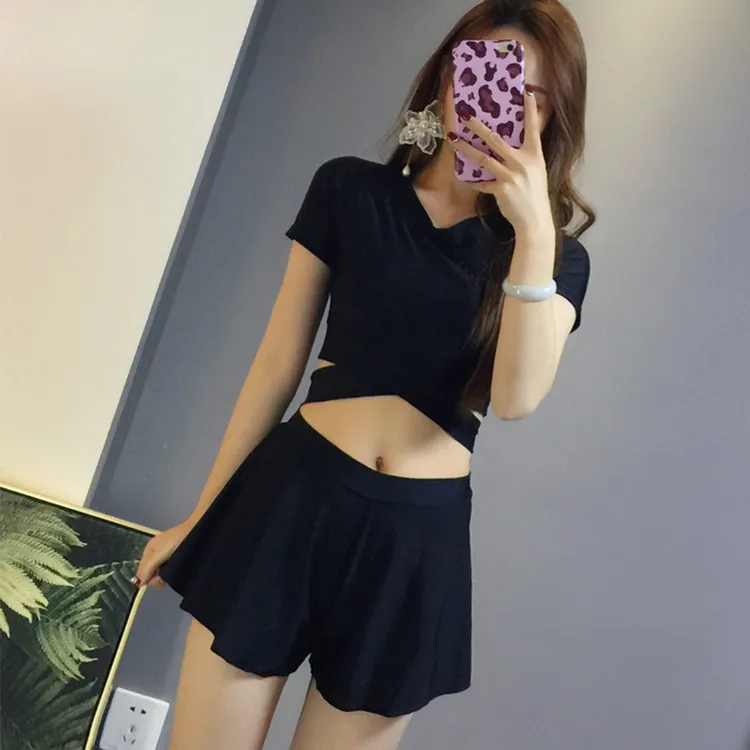 泳衣女夏分体性感三件套网红比基尼新款游泳保守平胸专用装女款
