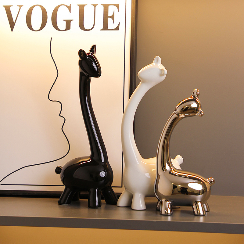 陶瓷简约动物摆件客厅电视柜玄关酒柜家居装饰品严选摆设客厅摆件