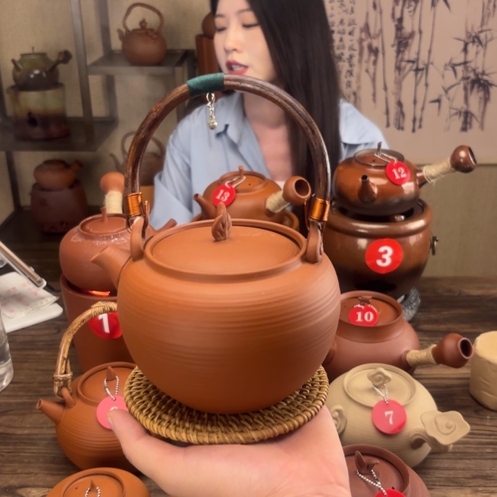 煮水煮茶甘甜 潮州砂佻壶 搭藤垫