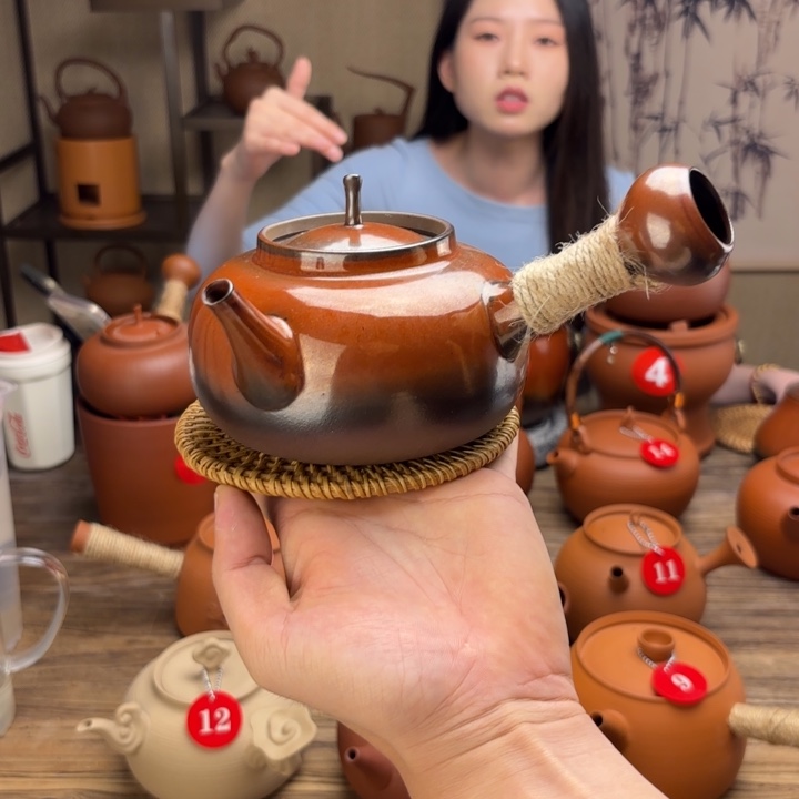 煮水煮茶甘甜 潮州砂佻壶 搭藤垫