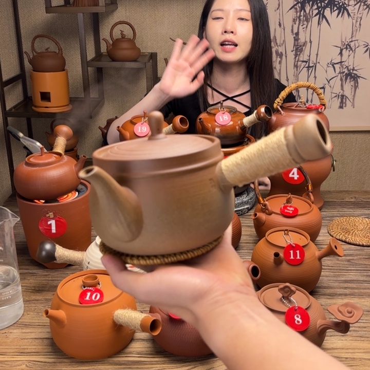 煮水煮茶甘甜 潮州砂佻壶 搭藤垫