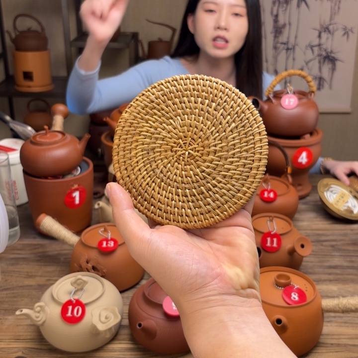 煮水煮茶甘甜 潮州砂佻壶 搭藤垫