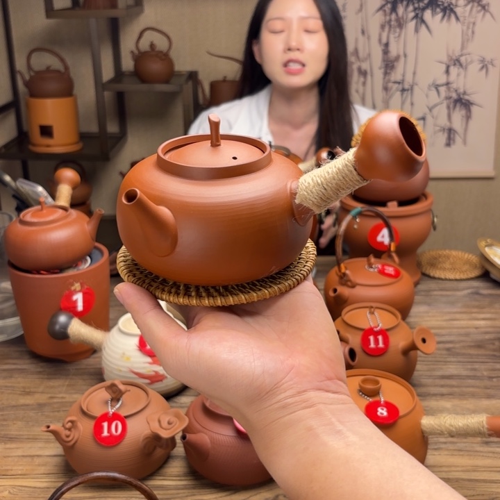 煮水煮茶甘甜 潮州砂佻壶 搭藤垫