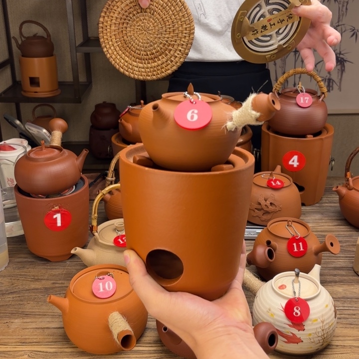 煮水煮茶甘甜 潮州砂佻壶 搭藤垫