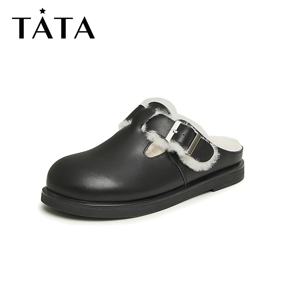 Tata/他她冬季毛绒勃肯鞋百搭休闲女鞋W9D01DH3