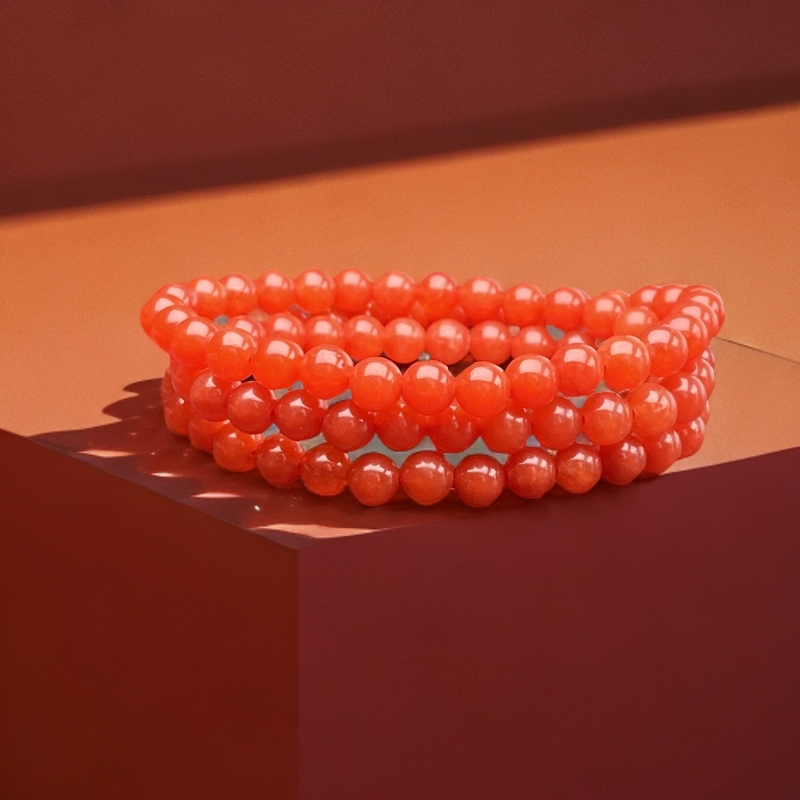 A619号精品时尚红多圈手链6mm多样性发一件