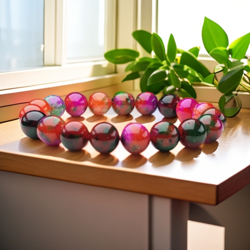 A630号精品时尚珠串火炎彩舒手链10mm多样性发一件