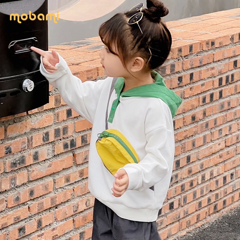 摩芭米mobami春秋婴儿衣服儿童连帽卫衣儿童宝宝毛圈带帽卫衣