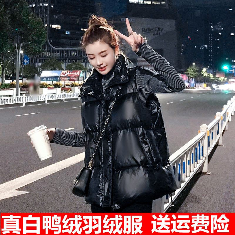 鸭鸭羽绒马甲女秋冬2023新款鸭绒韩版短款宽松轻薄羽绒服背心马