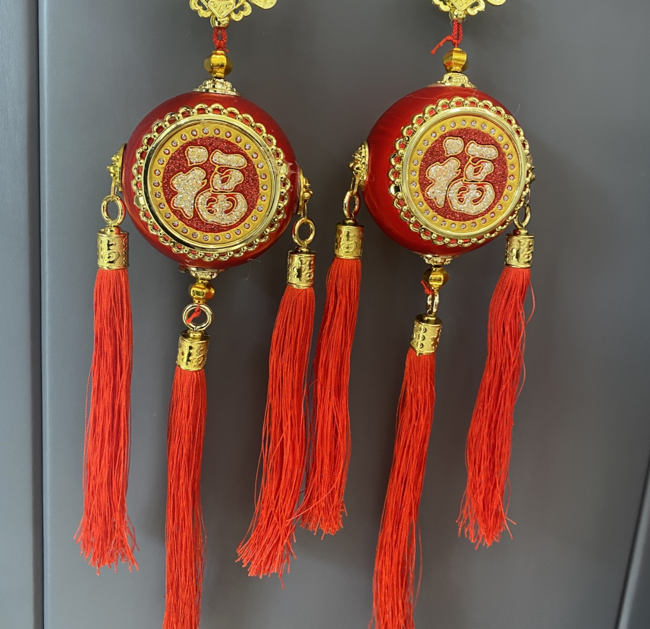 【一对装】新款挂件福鼓挂穗挂饰中国结新年客厅乔迁装饰品