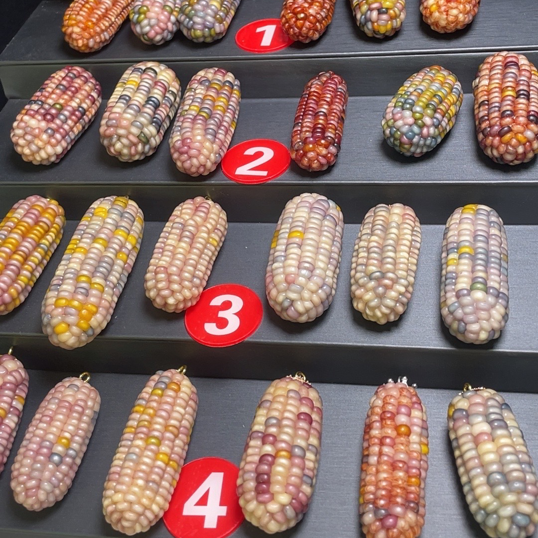 七彩精品琉璃文玩玉米挂件手把件盘玩玉米一物一拍私拍联系客服