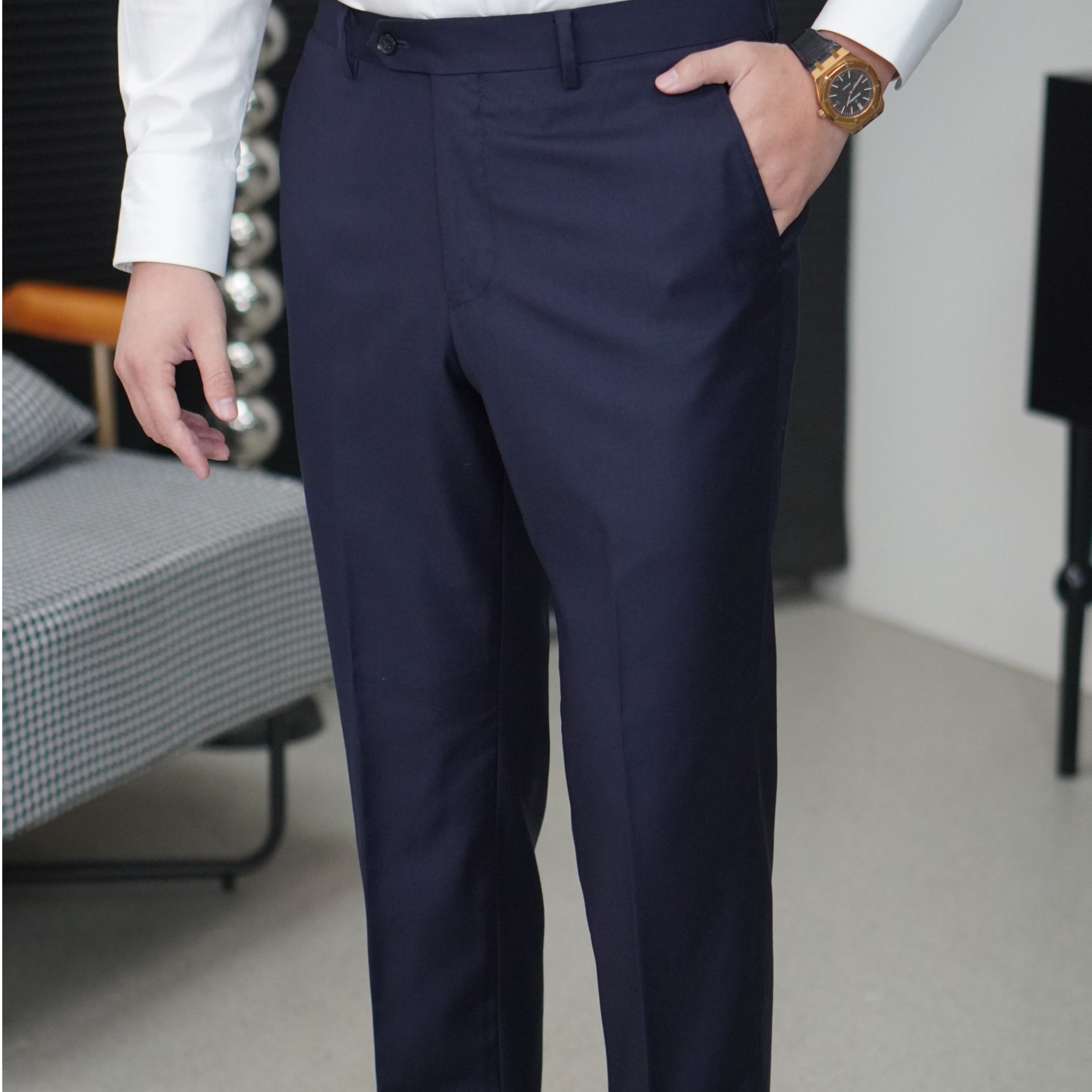 vbc男士 百分百羊毛 西裤灰色藏青色修身商务